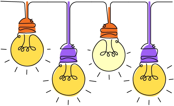 hanging lights highlighted in Direct Energy colors