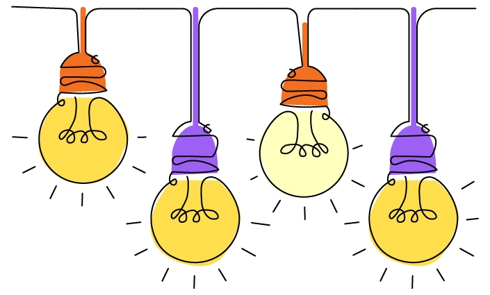 hanging lights highlighted in Direct Energy colors