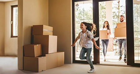 Family moving in to new home