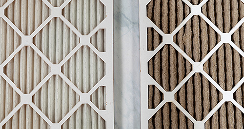 Close-up photo of a new air filter 